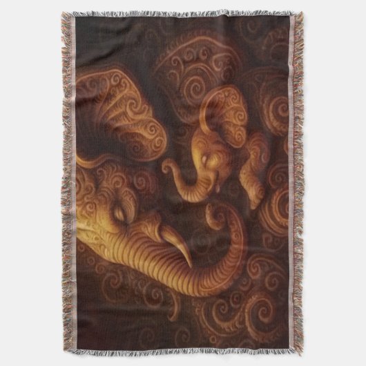 Compassionate Elephants スローブランケット (正面縦)