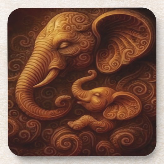 Compassionate Elephants Beverage Coaster コースター (正面)