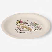 Compassionate Librarian -フローラハートデザイン ペーパープレート (アングル)