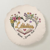 Compassionate Librarian -フローラハートデザイン ラウンドクッション (裏面)