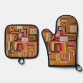 Compensation, Kandinsky Inspired Geometric Art 鍋つかみ&鍋敷きセット (正面)