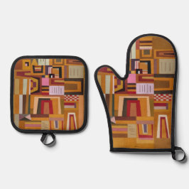 Compensation, Kandinsky Inspired Geometric Art 鍋つかみ&鍋敷きセット