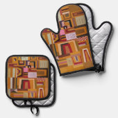 Compensation, Kandinsky Inspired Geometric Art 鍋つかみ&鍋敷きセット (正面/裏面)