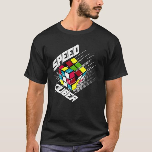 Competitive Puzzle Cube Speed Cuber Hobby 80'S Vin Tシャツ (正面)