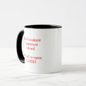 "Complaint Department is Closed" Insulated Mug マグカップ (正面左)