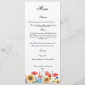 Completely Customisable Wedding Menu メニュー (正面)