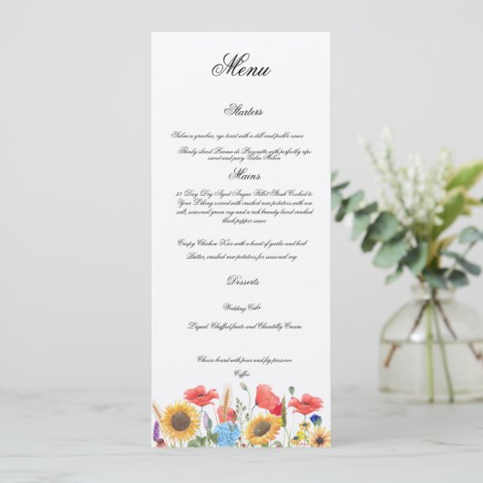 Completely Customisable Wedding Menu メニュー (スタンド正面)