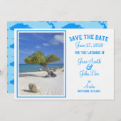 Completely Editable Save the Date Aruba Divi Tree 招待状 (正面/裏面)