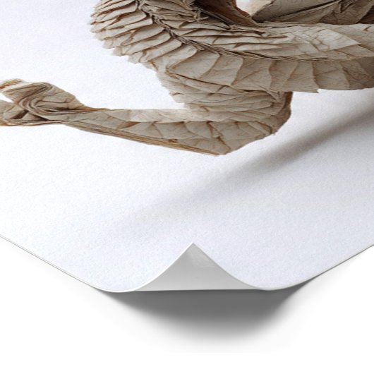 Complex Folded Origami Dragon Fine Art ポスター (角)