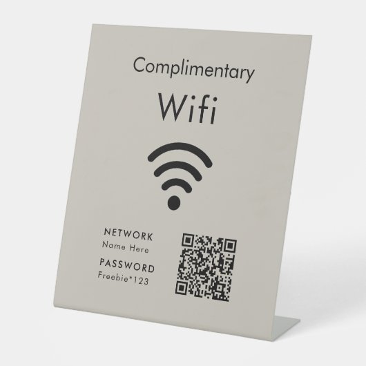 Complimentary Wifi Code Black & Tan 台座サイン (正面)