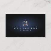 Composerミュージシャンミュージックノートアイコン 名刺 (正面)