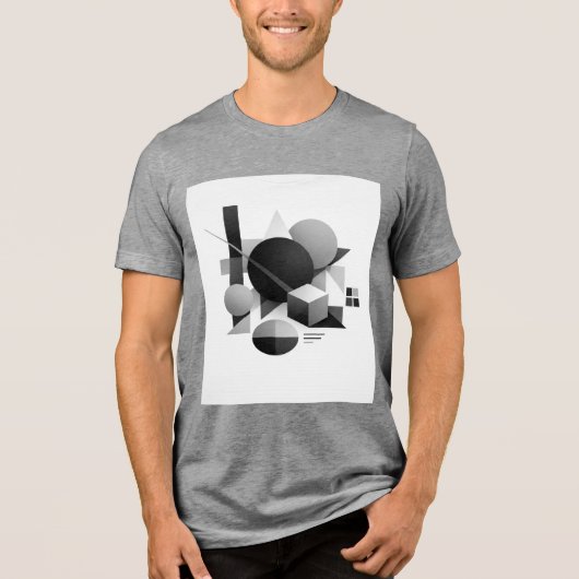 Composición geométrica en equilibrio monocromático トライブレンドＴシャツ (正面)