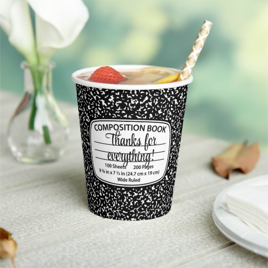Composition Notebook Party Cups – Disposable Cups 紙コップ (インサイチュ)