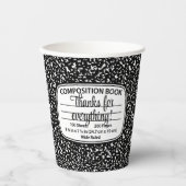 Composition Notebook Party Cups – Disposable Cups 紙コップ (正面)