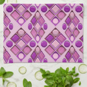 Composition of geometric trays in purple and pink キッチンタオル (折り畳み)