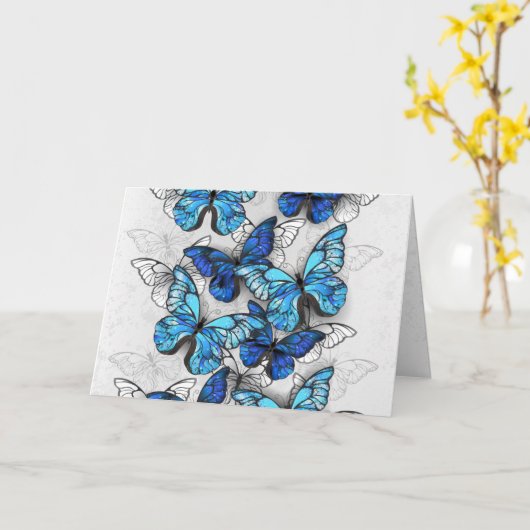 Composition of White and Blue Butterflies カード (黄色い花)