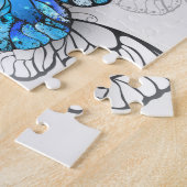 Composition of White and Blue Butterflies ジグソーパズル (側面)