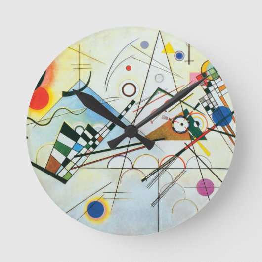 Composition VIII by Wassily Kandinsky ラウンド壁時計 (正面)