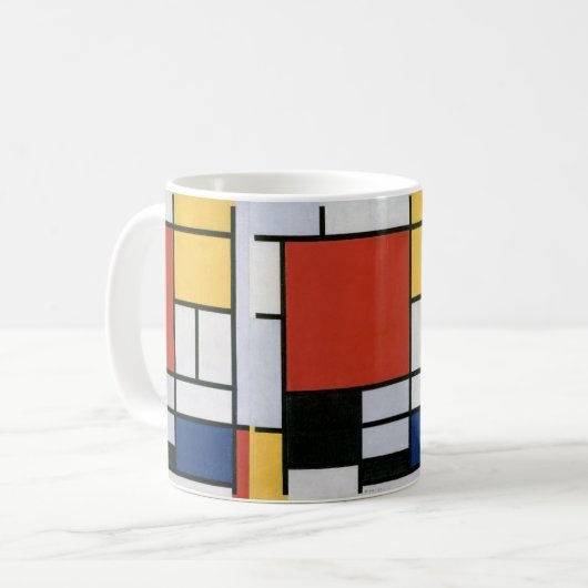 Composition with Red Yellow Blue & Black Abstract  コーヒーマグカップ (正面左)