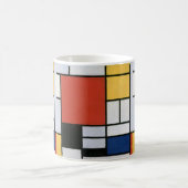 Composition with Red Yellow Blue & Black Abstract  コーヒーマグカップ (中央)
