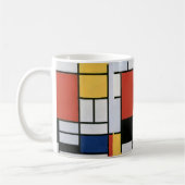 Composition with Red Yellow Blue & Black Abstract  コーヒーマグカップ (左)