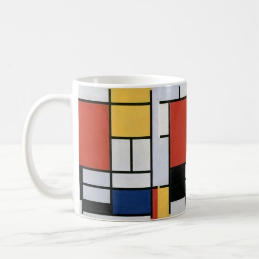 Composition with Red Yellow Blue & Black Abstract  コーヒーマグカップ (左)