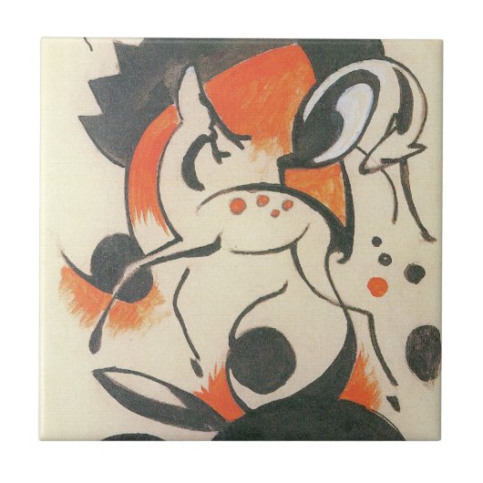 Composition with Two Deer by Franz Marc タイル (正面)