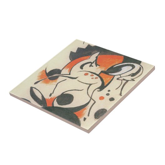 Composition with Two Deer by Franz Marc タイル (側面)