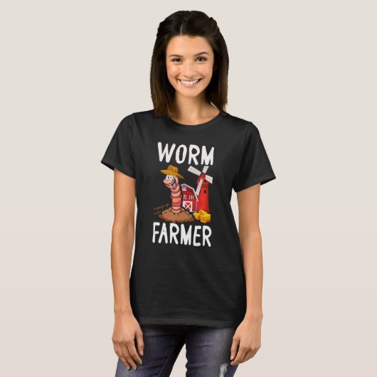 Compost Worm Farmer Expert Composter Composting Wo Tシャツ (正面フル)