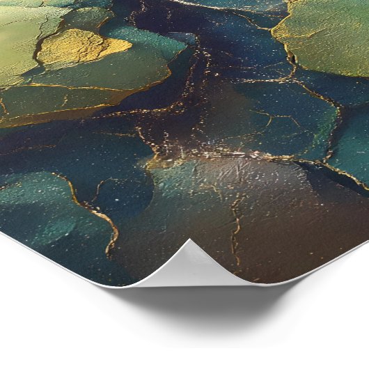 Compressed Mineral Wallpaper with Luminous Metalli ポスター (角)