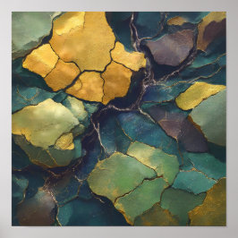 Compressed Mineral Wallpaper with Luminous Metalli ポスター