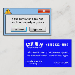 ComputerによってRepair Companyはメッセージが現れます 名刺