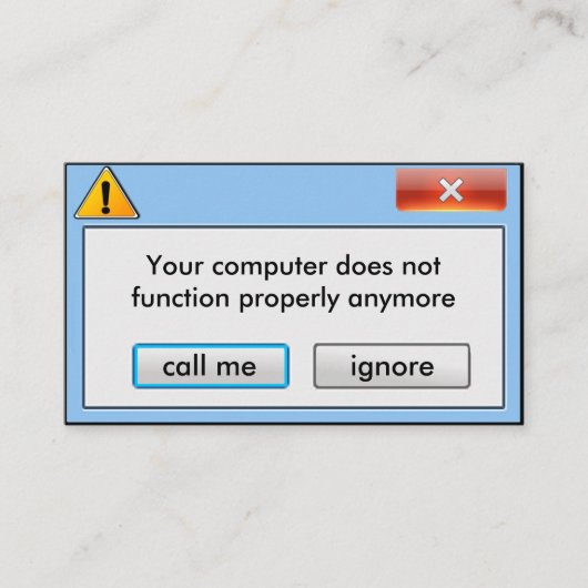 ComputerによってRepair Companyはメッセージが現れます 名刺 (正面)