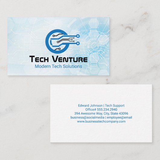 Computer モダン Science Techロゴ 名刺 (正面/裏面)