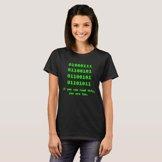 Computer Binary Code Programmer Software Engineer Tシャツ (正面フル)