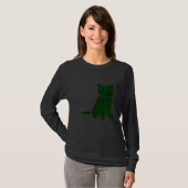 Computer Binary Numbers Cat Programmer Coder Men Tシャツ (正面フル)