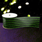 Computer Binary One & Zero Codingサイエンスフィクション/Tech サテンリボン