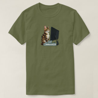 Computer Cat Commander LinuxベンガルTシャツ Tシャツ