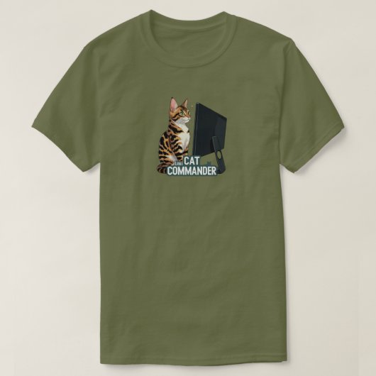 Computer Cat Commander LinuxベンガルTシャツ Tシャツ (デザイン正面)