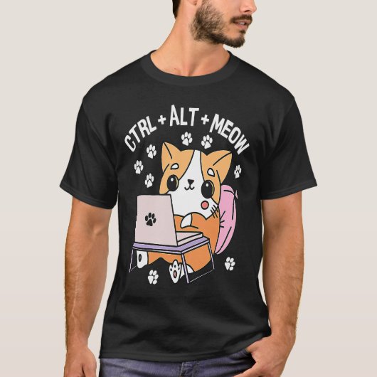 Computer Cat Programmer Hacker Kitten 1 Tシャツ (正面)