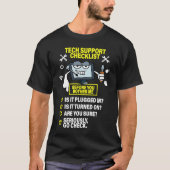Computer Checklist Tech Support IT Computer Tシャツ (正面)
