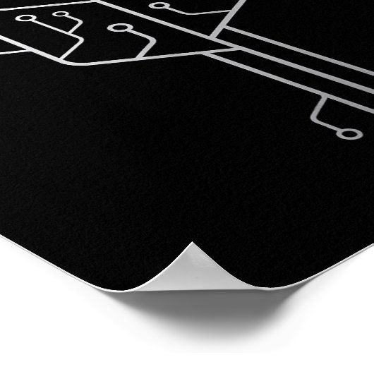 Computer Chip Tree Programmer Coder Engineer Tech ポスター (角)