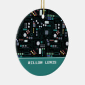 Computer Circuit Board Custom Name セラミックオーナメント (右)