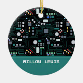Computer Circuit Board Custom Name セラミックオーナメント