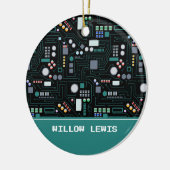 Computer Circuit Board Custom Name セラミックオーナメント (左)