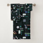 Computer Circuit Board Home Decor バスタオルセット (インサイチュ)