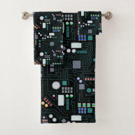 Computer Circuit Board Home Decor バスタオルセット