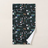 Computer Circuit Board Home Decor バスタオルセット (ハンドタオル)