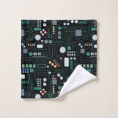 Computer Circuit Board Home Decor バスタオルセット (ウォッシュタオル)