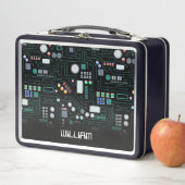 Computer Circuit Board Kids Custom Name School メタルランチボックス (インサイチュ)